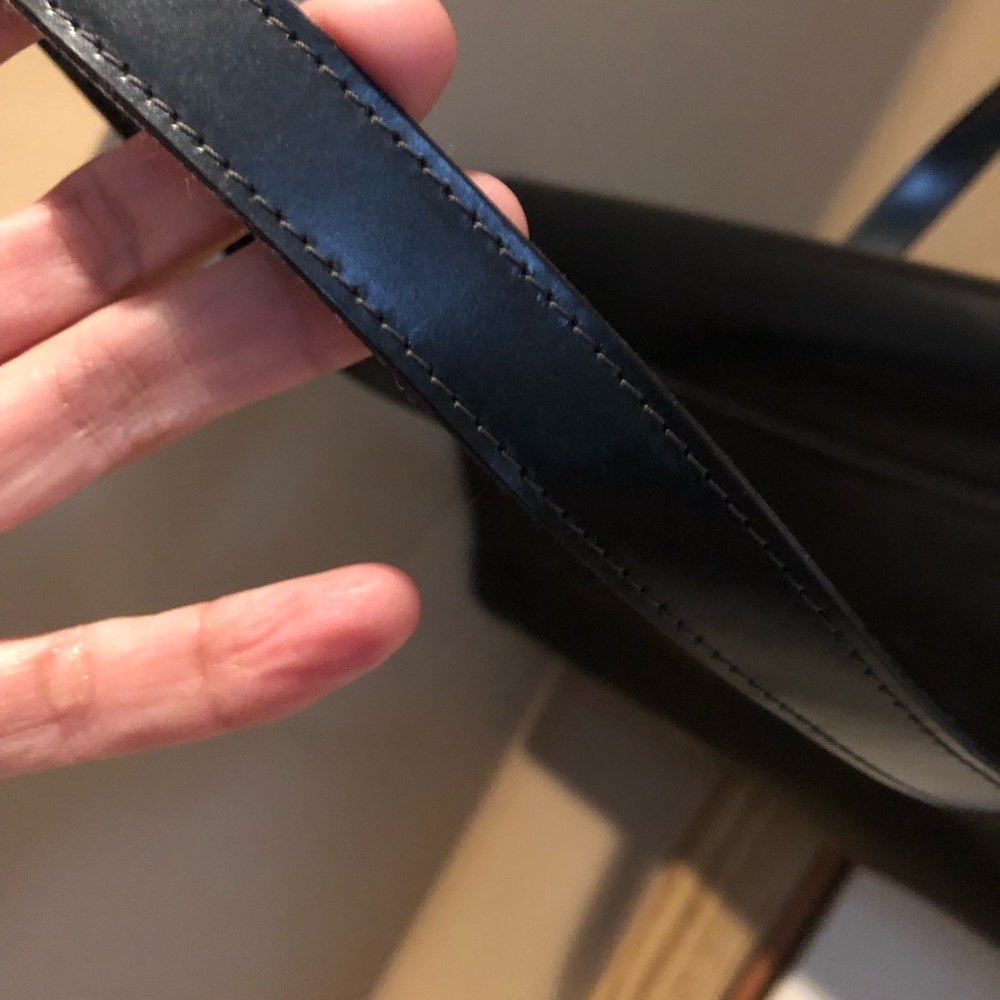 HOLIDAY SALE:Authentic Black BALLY Genuine Leather Shoulder Bag (Crease at Back) - Picture 6 of 8